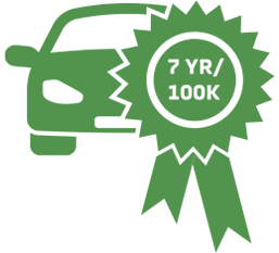 car with 7 year / 100k award logo