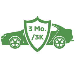 car with 3 month / 3k shield logo