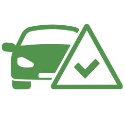 car with hazard symbol logo