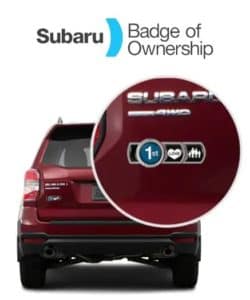 vehicle with subaru badge