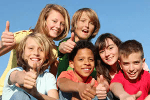 kids smiling