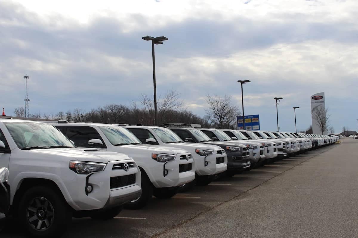 Lineup of Toyota 4Runners