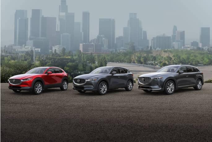 Mazda Vehicles in a row