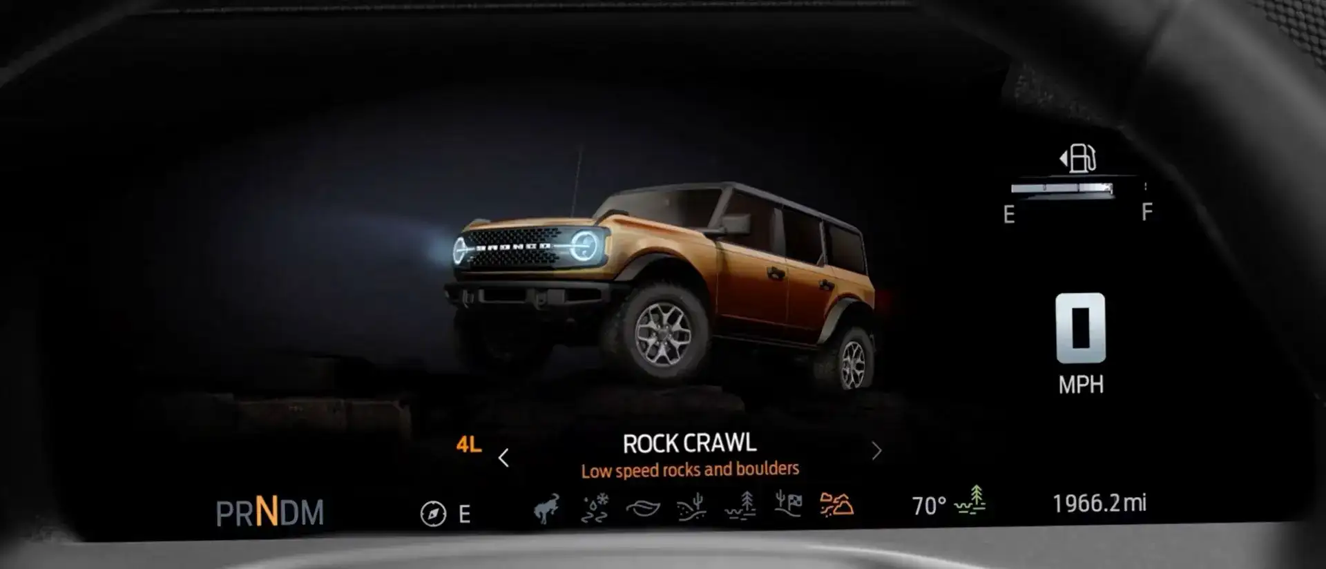 2026 Ford Bronco Dash detail graphics