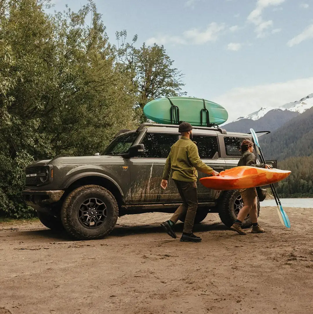 2026 Ford Bronco with Kayaks on the roof rack