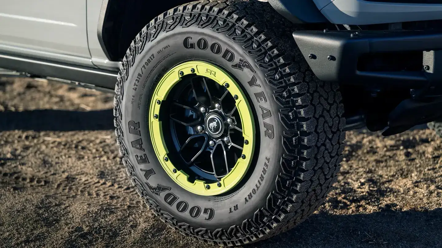 2026 Ford Bronco RTR wheel on dirt offroad