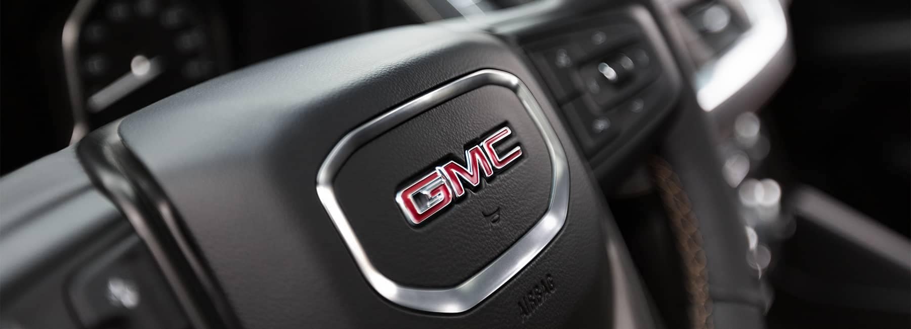2021 GMC Steering Wheel Close Up