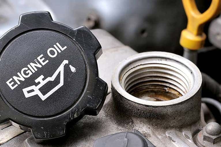 Engine Oil being changed