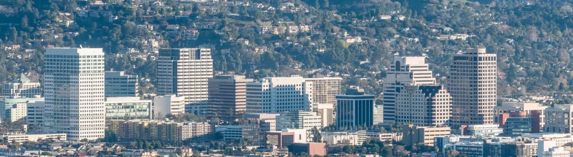 View of downtown Glendale California from the air