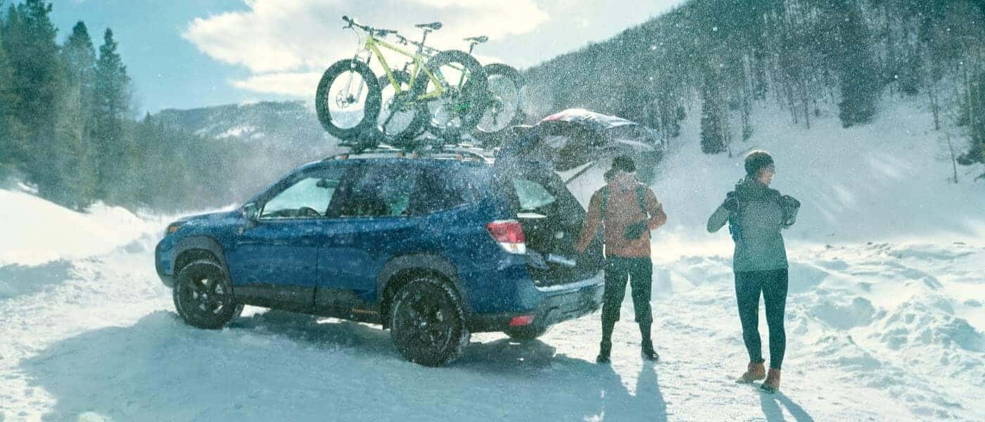 2022 Subaru Forester on a snowy pass