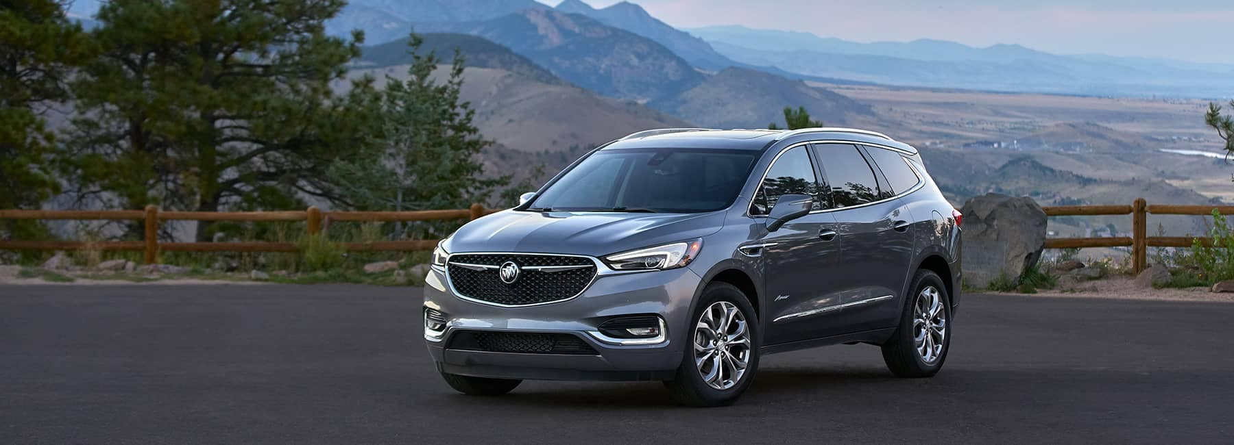 Grey 2020 Buick Enclave on a Mountain Overpass