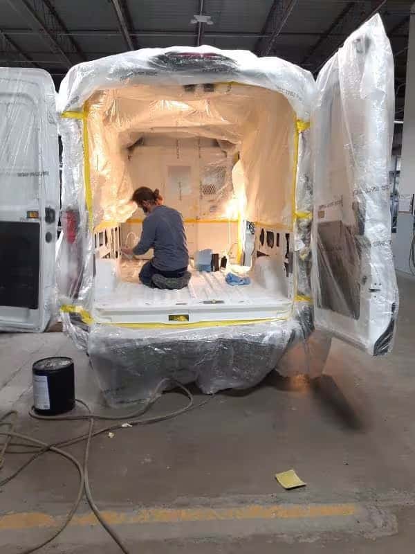 man in a van