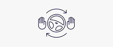 A steering wheel and hands icon is shown.