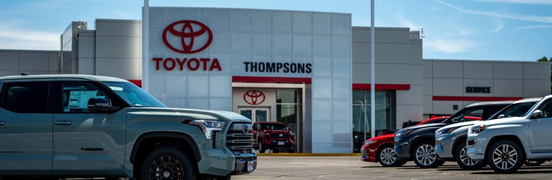 exterior entrance and foyer to Thompsons Toyota in Placerville
