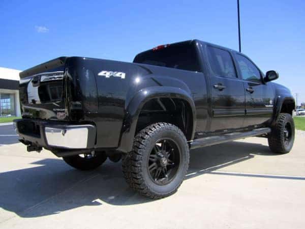 ToddWenzel-Customs- Rear shot of a black GMC sierra
