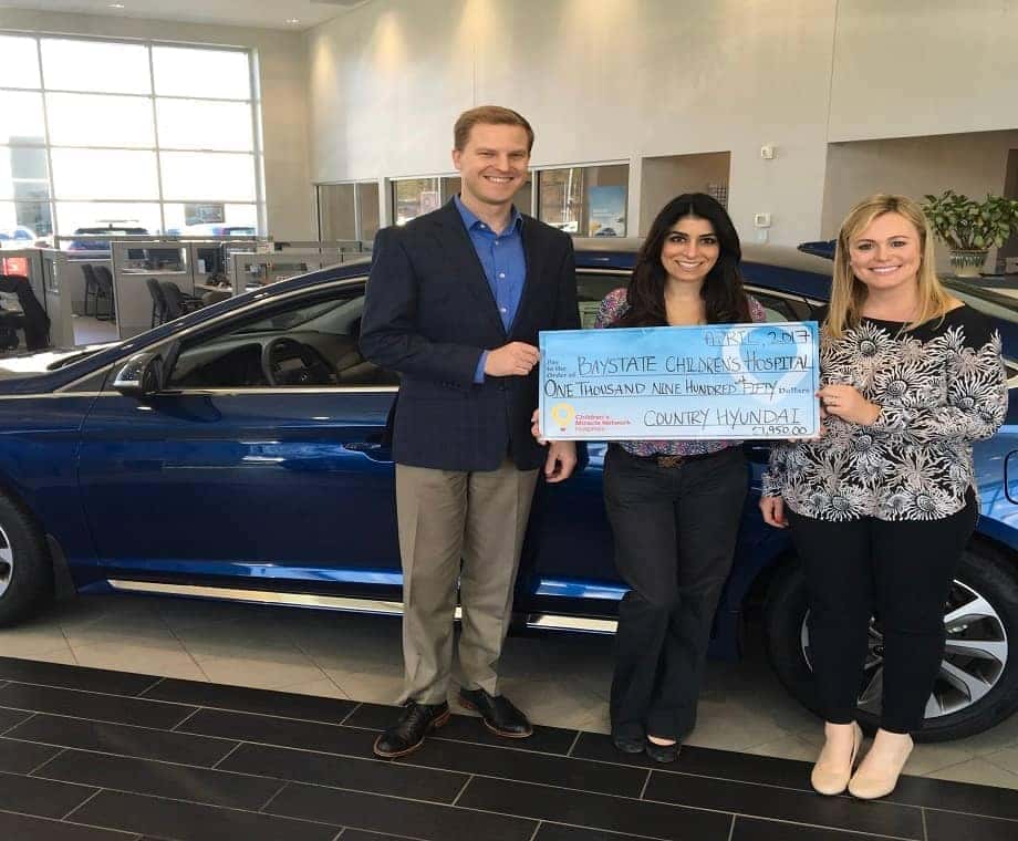 Country Hyundai Raised $1,950 in March for Baystate Children’s Hospital