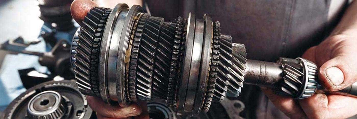 Close up view of a vehicle's transmission