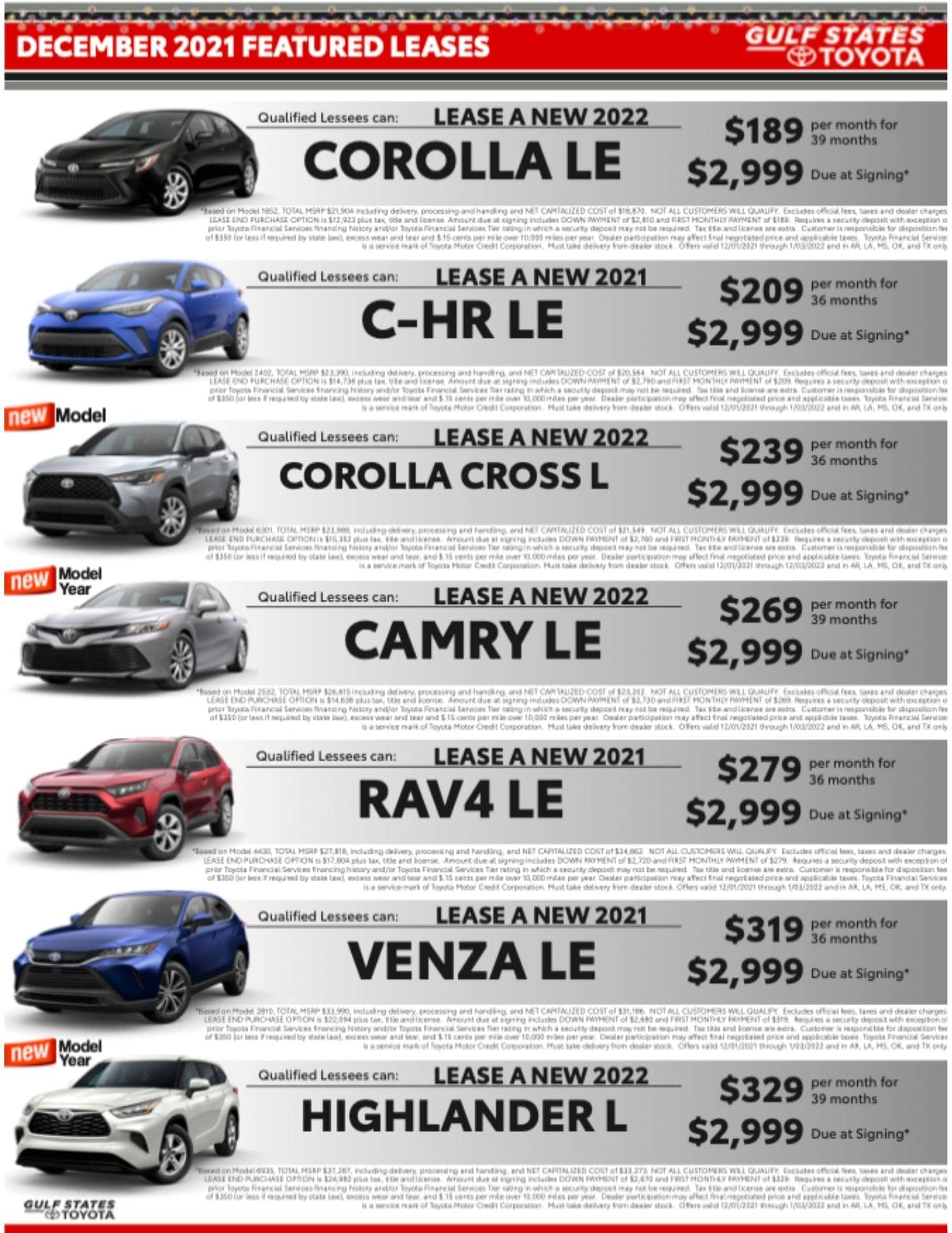 Vehicle Lease Offers