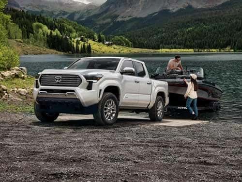 2024 Toyota Tacoma towing a boat