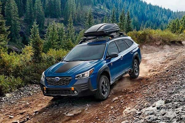 Subaru on dirt road