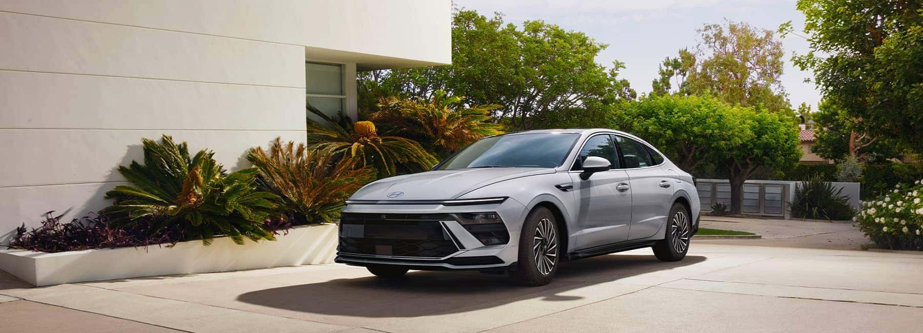 Hyundai EV parked in a driveway