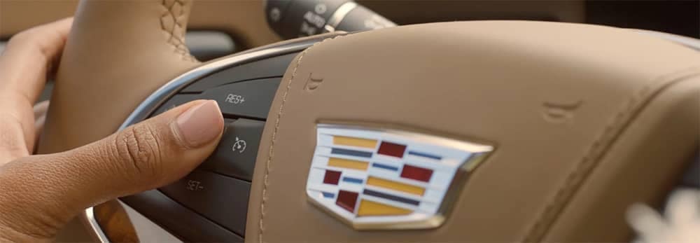 Cadillac Steering Wheel Closeup