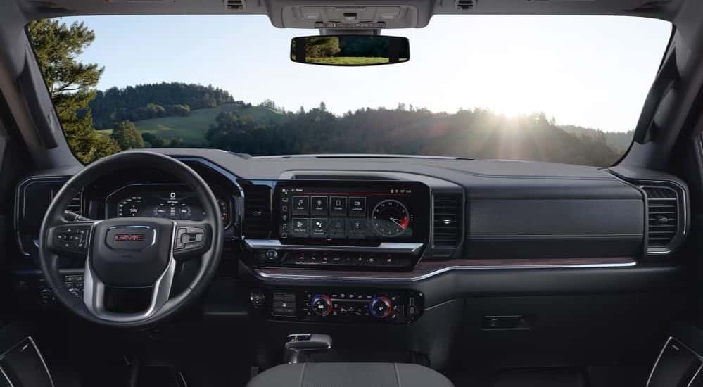 Black interior and dash in a 2024 GMC Sierra 1500