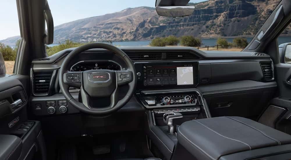 Black interior of a 2026 GMC Sierra 1500 AT4X