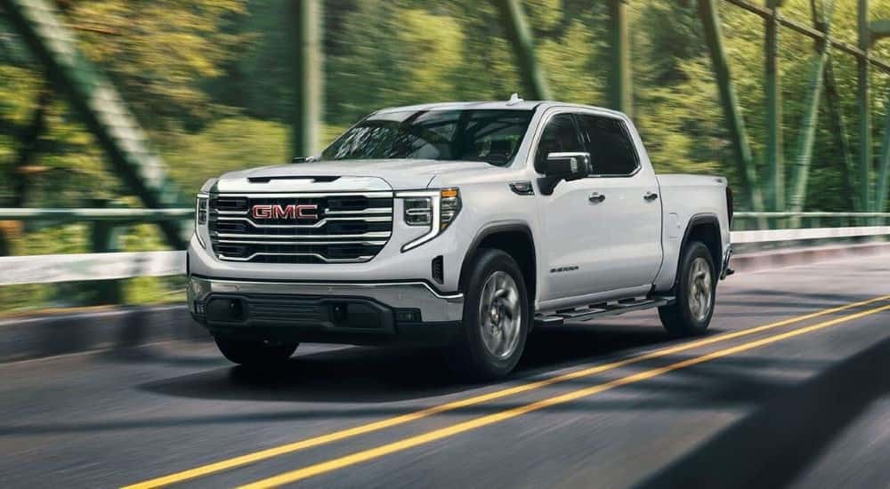 White 2026 GMC Sierra 1500 for sale near Champaign on a test drive