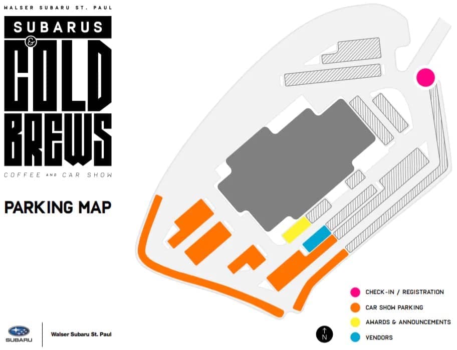 Subarus and Cold Brews Parking Map