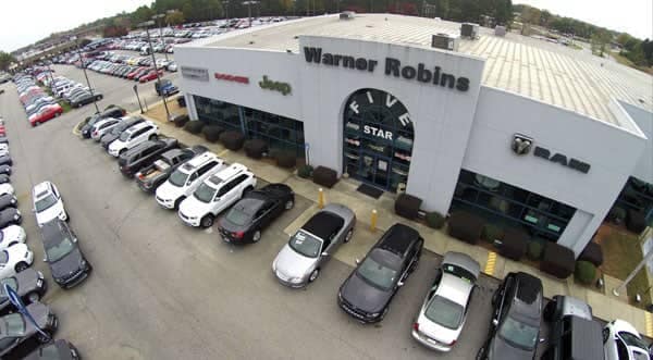 Aerial view of the dealership