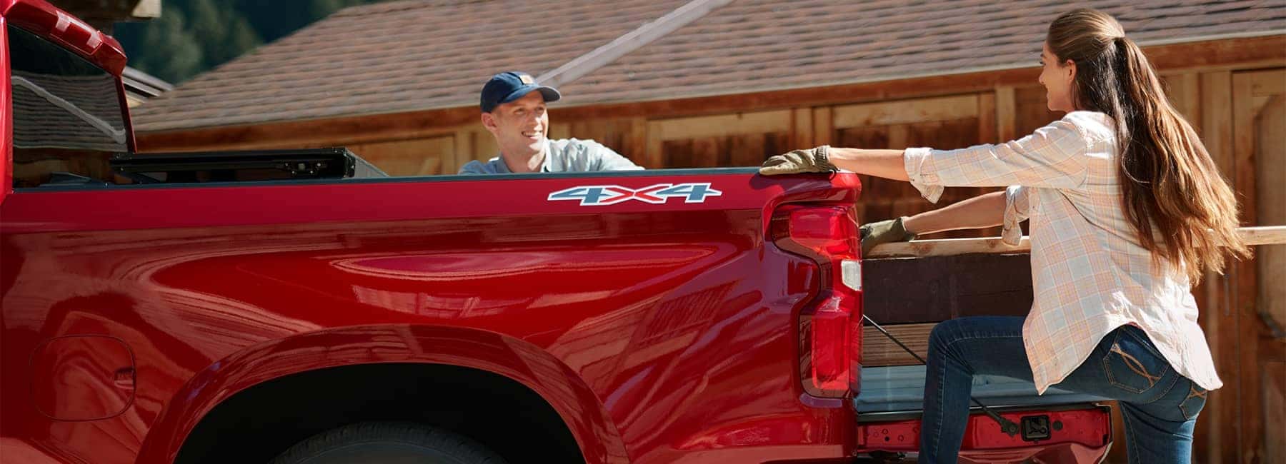 Bed of a red 2019 Chevrolet Silverado