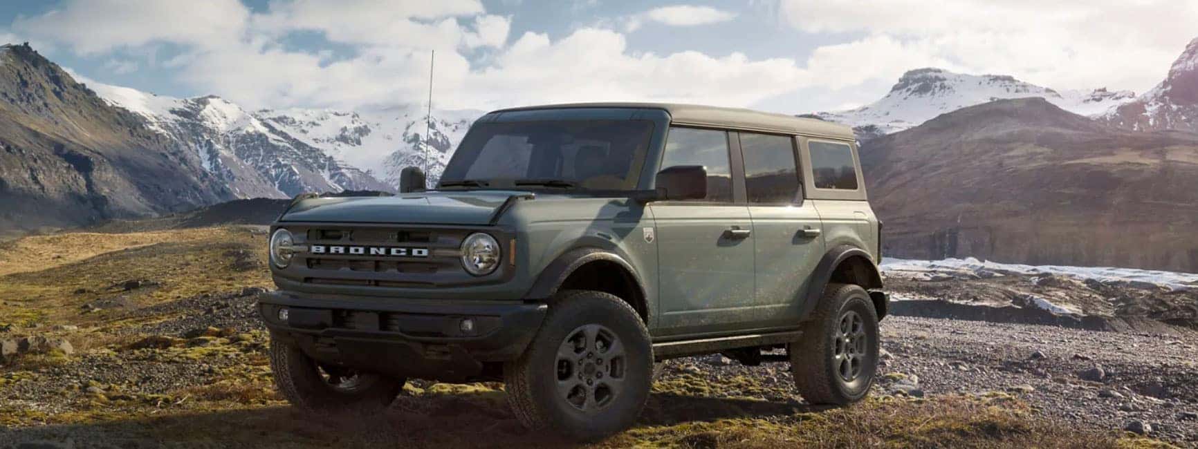 Bronco Parked In Mountains