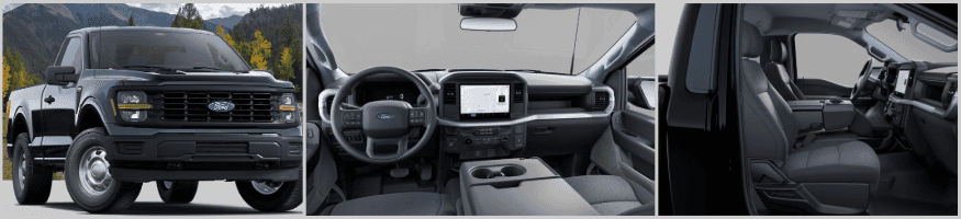 The interior of a black truck