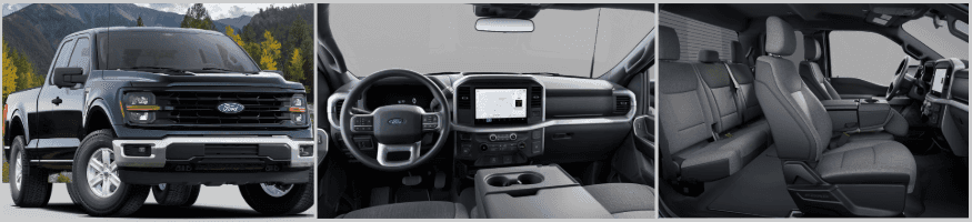The interior of a black truck