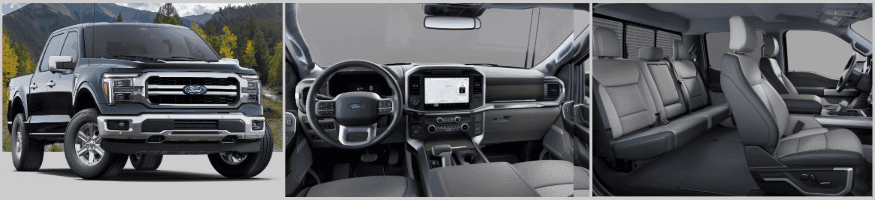 The interior of a black truck