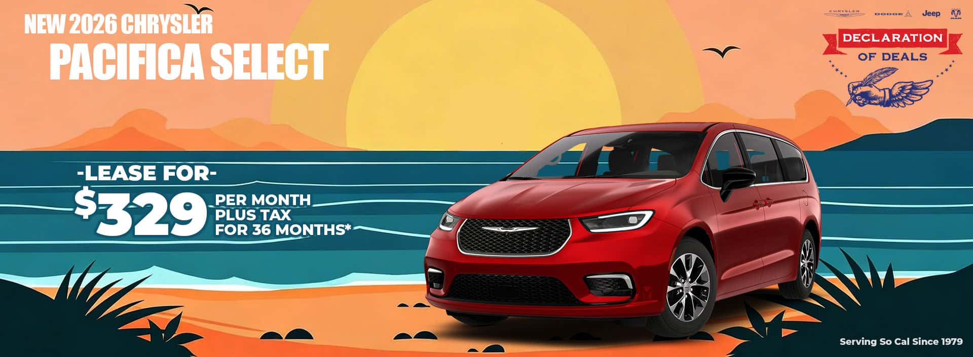 New 2026 Chrysler PACIFICA SELECT LEASE FOR $329 PER MONTH plus tax for 36 months*