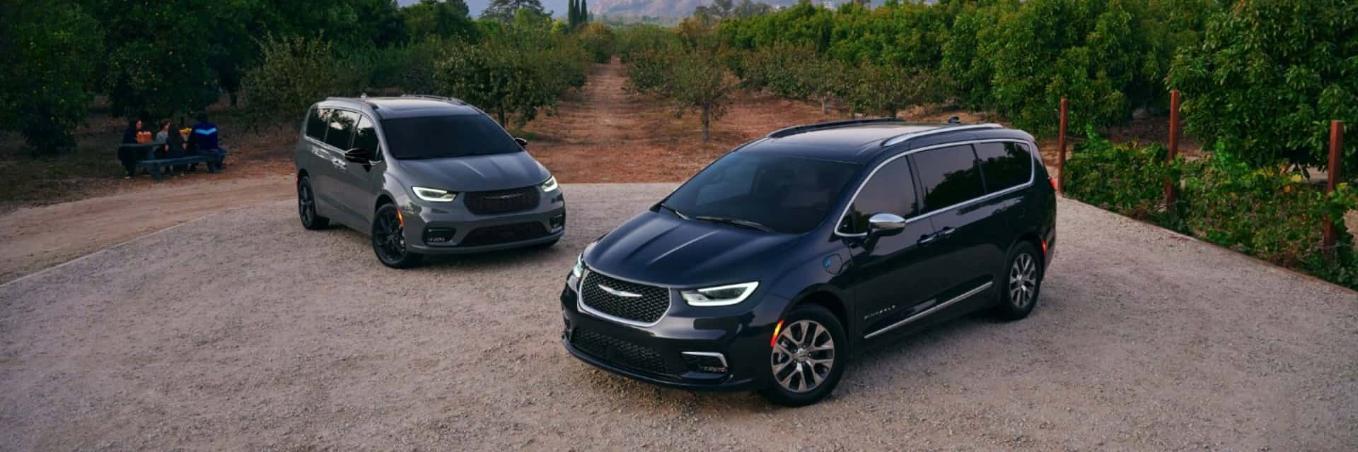 2024-Chrysler-Pacifica-parked-b-orchard-with-mountains-in-background