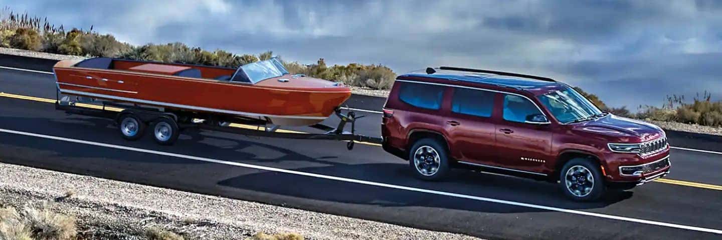 Wagoneer pulling a boat