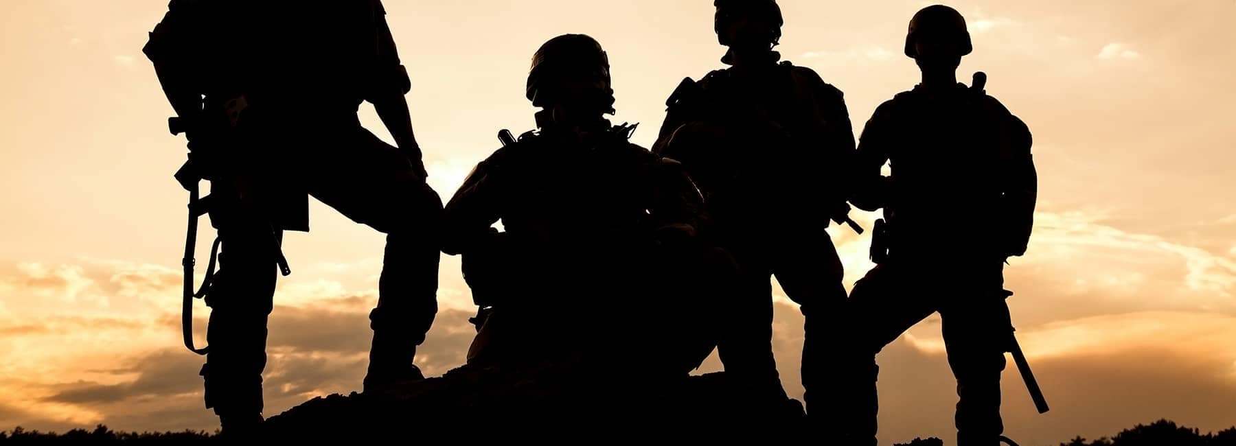 silhouette of military personnel