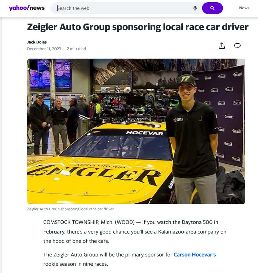 Yahoo-News-Zeigler-Auto-Group-sponsoring-local-race-car-driver-Carson-Hocevar